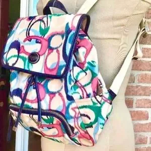 COACH “RARE”Signature Ikat C Backpack Like New Multi COACH “RARE”Signature Ikat C Backpack Like New Multi main image 3